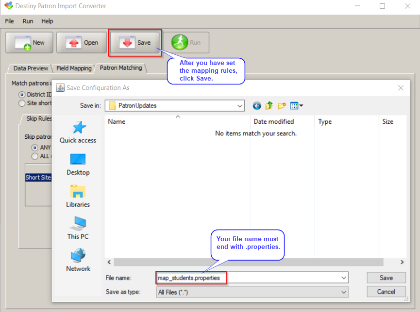 Save Patron Import Converter mapping